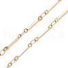 304 Stainless Steel Flat Bar Link Chain Necklace Making AJEW-JB01349-01-3