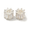 Rack Plating Brass Micro Pave Pink Cubic Zirconia European Beads KK-L215-327S-1