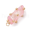 Copper Wired Electroplated Natural Quartz Crystal Pendants PALLOY-JF02626-03-4