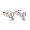 Non-Tarnish 304 Stainless Steel Greek Letter Psi Stud Earrings EJEW-G318-04P-1