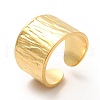 Ion Plating(IP) 304 Stainless Steel Textured Wide Band Open Cuff Ring for Women RJEW-F131-08G-1