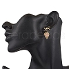 Brass Diamond Dangle Stud Earrings EJEW-MZ00465-02-3