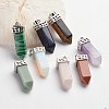 Bullet Brass Fashion Natural & Synthetic Mixed Stone Pointed Pendants G-F218-04-1