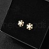 925 Sterling Silver Clear Cubic Zirconia Stud Earrings EJEW-L300-10G-2