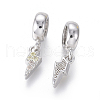 Brass Micro Pave Cubic Zirconia European Dangle Charms ZIRC-G153-12P-2