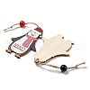 9Pcs 3 Styles Christmas Wood Pendant Decorations Set WOOD-U004-01C-3