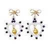 Glass Seed Beads Dangle Stud Earrings EJEW-MZ00396-3