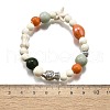 Porcelain Beads & Synthetic Howlite Beads Stretch Bracelets for Women BJEW-D307-02B-3