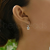 Brass Flower Hoop Earrings FK9101-5