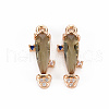 Rack Plating Brass Micro Pave Clear Cubic Zirconia Pendants KK-T060-63B-RS-2