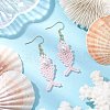 Fishbone Glass Seed Beads Dangle Earrings EJEW-MZ00439-01-2