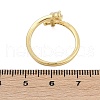 Rack Plating Cross & Heart Brass Micro Pave Cubic Zirconia Cuff Rings for Women RJEW-M028-63G-3