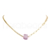 Electroplated Natural Quartz Hexagon Prism Pendant Necklaces NJEW-JN04996-3