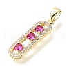 Brass Micro Pave Cubic Zirconia Pendants KK-V011-30G-C-2