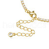 Cubic Zirconia Classic Tennis Necklace with Flower Links NJEW-N048-01A-2