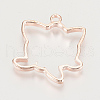 Alloy Open Back Bezel Pendants PALLOY-R098-07RG-3