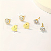 Elegant 3 Pairs Fashionable Casual Brass Stud Earring Sets RH4360-4
