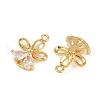 Brass Micro Pave Clear Cubic Zirconia Charms KK-B137-18G-2