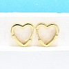 Heart Brass Hoop Earrings EJEW-H157-05G-1