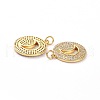 Brass Micro Pave Clear Cubic Zirconia Pendants ZIRC-L100-107G-3