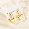 Heart 304 Stainless Steel Dangle Stud Earrings EJEW-A125-45G-1