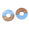 Opaque Resin & Walnut Wood Pendants RESI-S389-013A-C01-2