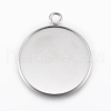 304 Stainless Steel Pendant Cabochon Settings STAS-E146-18P-25mm-2
