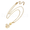 Brass Pave Full Cubic Zirconia Snake Pendant Necklaces NJEW-D309-02G-A-2