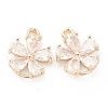 Brass Clear Cubic Zirconia Pendants X-ZIRC-O042-02G-1