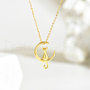 Fashionable 925 Sterling Silver Moon Cat Pendant Necklaces for Women CW8531-2