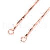 0.9MM Brass Box Chain Necklace Making NJEW-D302-77RG-2