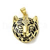 Rack Plating Brass Micro Pave Cubic Zirconia Pendants KK-A210-02B-G-1