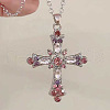 Cross Alloy with Rhinestone Pendant Necklaces WGAF0E8-09-1