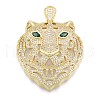 Brass Micro Pave Clear Cubic Zirconia Pendants KK-G431-27G-1
