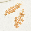 Fashionable Retro Butterfly Tassel Brass Leverback Earrings NY1870-2