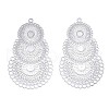 Tarnish Resistant 304 Stainless Steel Filigree Pendants STAS-R102-10P-1
