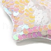 PVC Reflective Sequin Heart Pendant Keychain KEYC-L033-01P-01-2