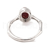 Oval Natural Mixed Stone Adjustable Rings RJEW-Q817-04P-4
