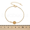 Brass Micro Pave Cubic Zirconia Birthday Flower Link Bracelets BJEW-U031-01G-11-5
