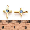 Ion Plating(IP) 304 Stainless Steel Micro Pave Cubic Zirconia Charms STAS-N110-01F-G-3