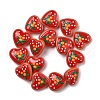 Handmade Lampwork Enamel Beads Heart with Orange LAMP-V001-06H-2