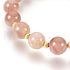 Natural Strawberry Quartz Bracelets Sets BJEW-JB03913-01-3