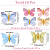 Gorgecraft 18Pcs 6 Styles Cloth Butterfly Alligator Hair Clip OHAR-GF0001-39-2