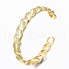 Brass Micro Pave Cubic Zirconia Curb Chain Cuff Bangles BJEW-T018-12G-02-NF-3