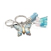 26Pcs Transparent Epoxy Resin & Transparent Acrylic & Faux Suede Tassel Keychain KEYC-JKC01202-11-3