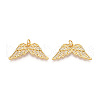 Brass Micro Pave Cubic Zirconia Cross Pendants ZIRC-T016-02G-1