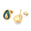 304 Stainless Steel Enamel Stud Earrings EJEW-T047-23G-2
