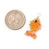 4Pcs 4 Colors Faceted Glass Pendants PALLOY-MZ00661-2