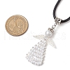 Seed Beads Loom Angel Pendant Necklaces NJEW-MZ00061-02-3
