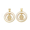 Brass Micro Pave Cubic Zirconia Pendants KK-U070-02A-G-1